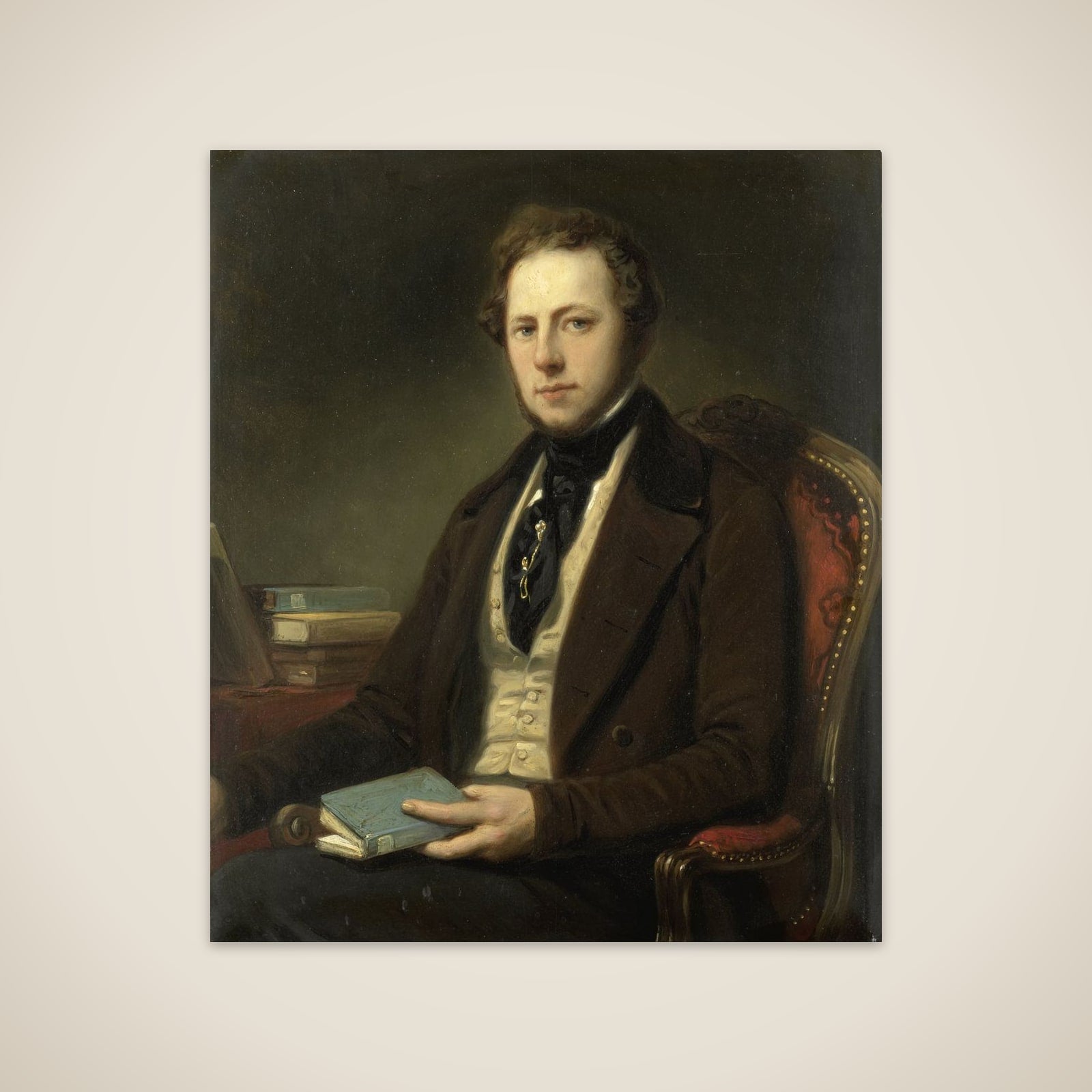 Portrait of a Man, perhaps Petrus Augustus de Genestet (1829-1861) unframed print