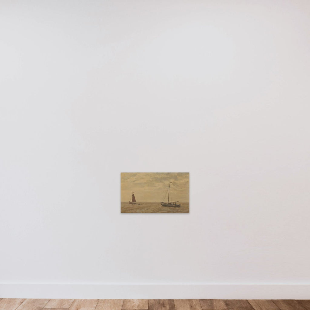 Zeegezicht met vissersschuiten unframed — shown to scale