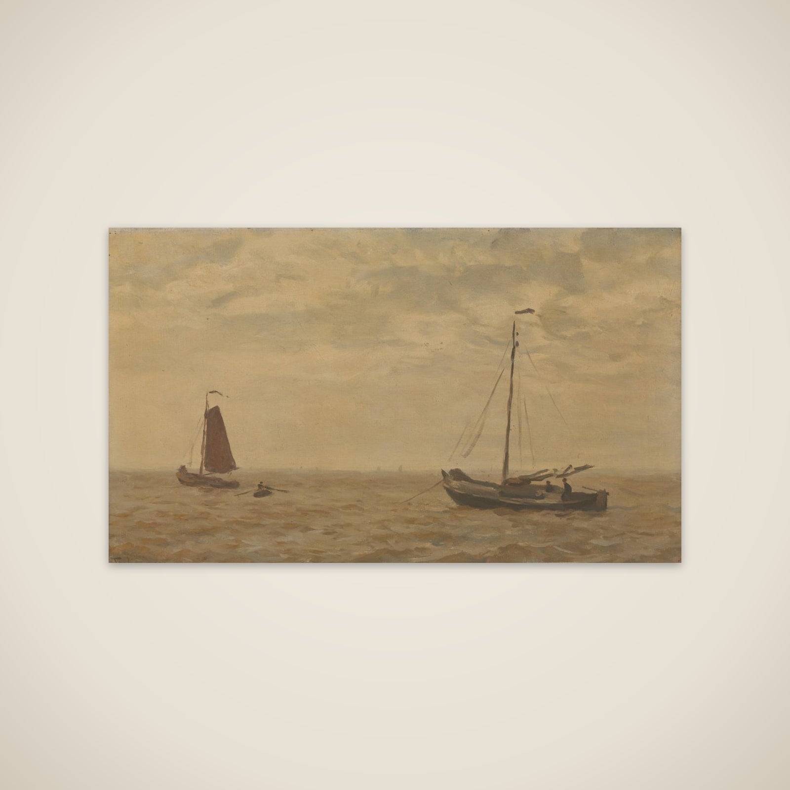 Zeegezicht met vissersschuiten unframed print