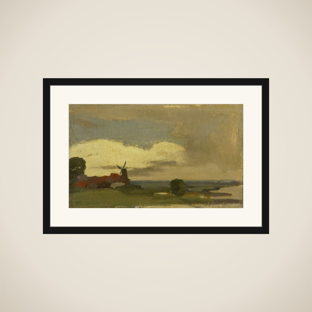Landscape with de molen van Wijk bij Duurstede framed