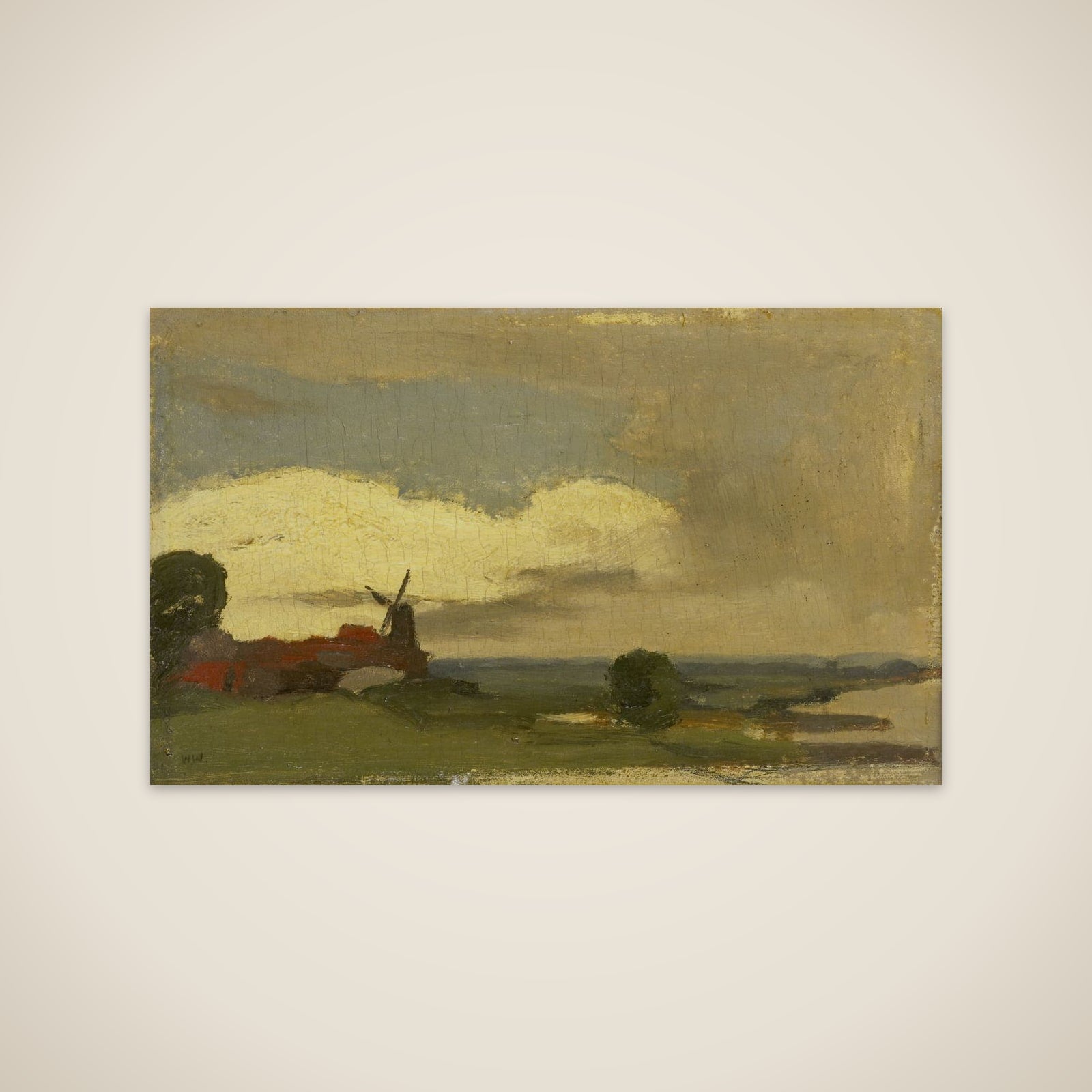 Landscape with de molen van Wijk bij Duurstede unframed print