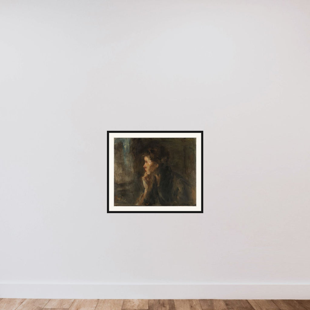 'Meditation' framed — shown to scale