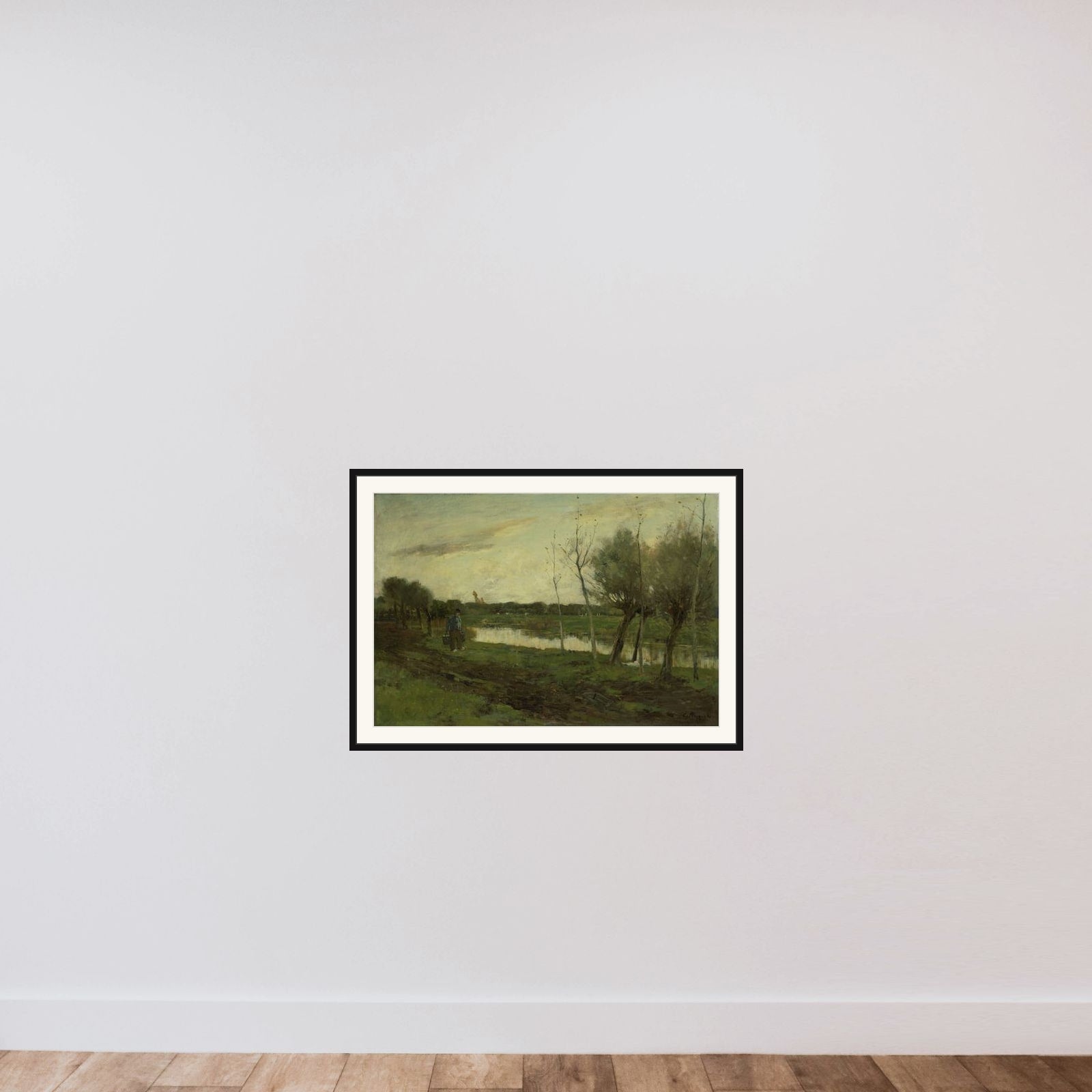 Landscape with een vaart framed — shown to scale