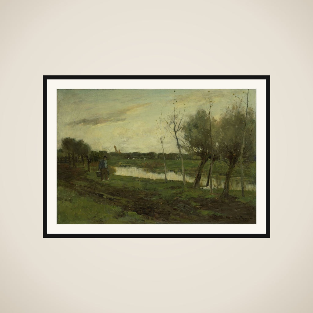 Landscape with een vaart framed