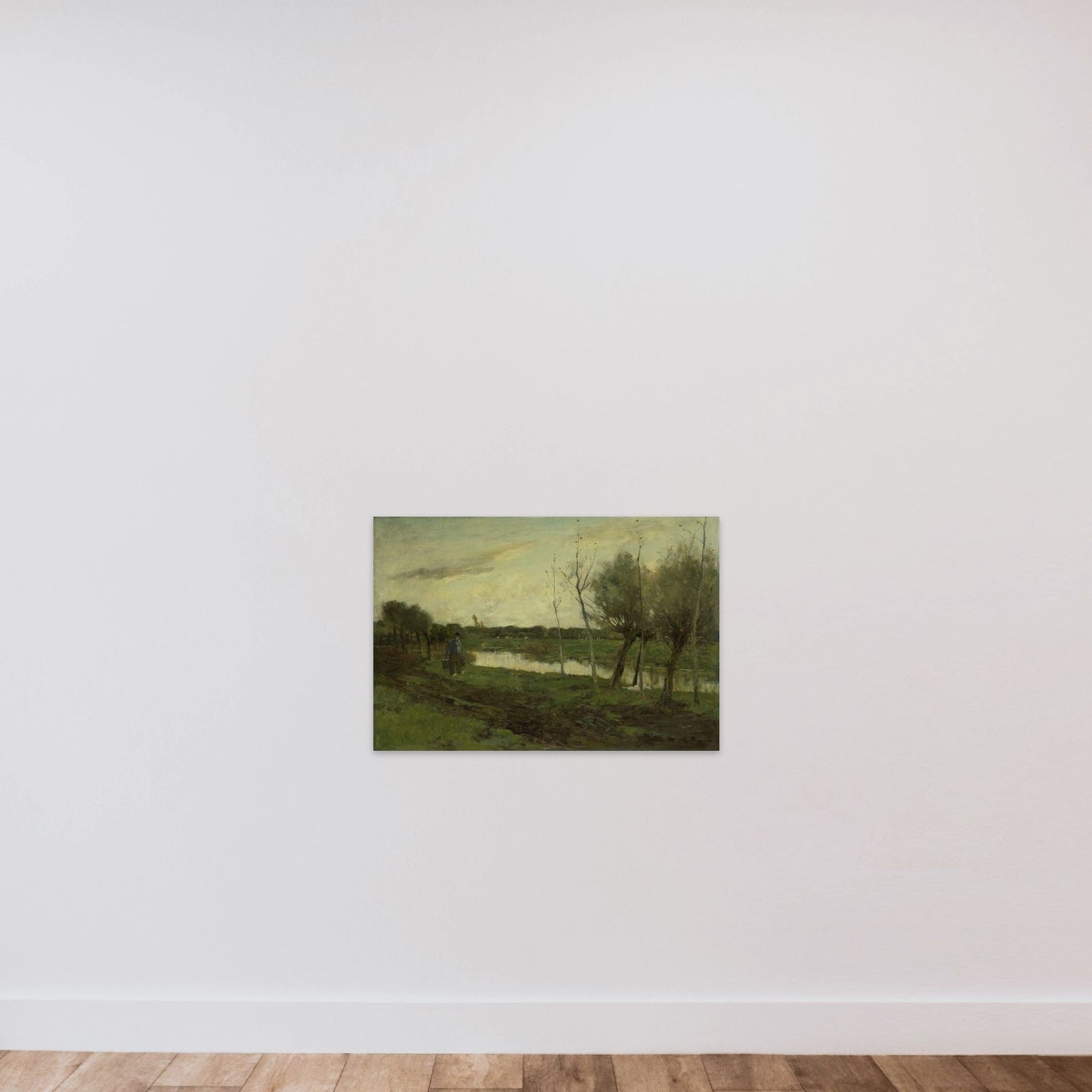 Landscape with een vaart unframed — shown to scale