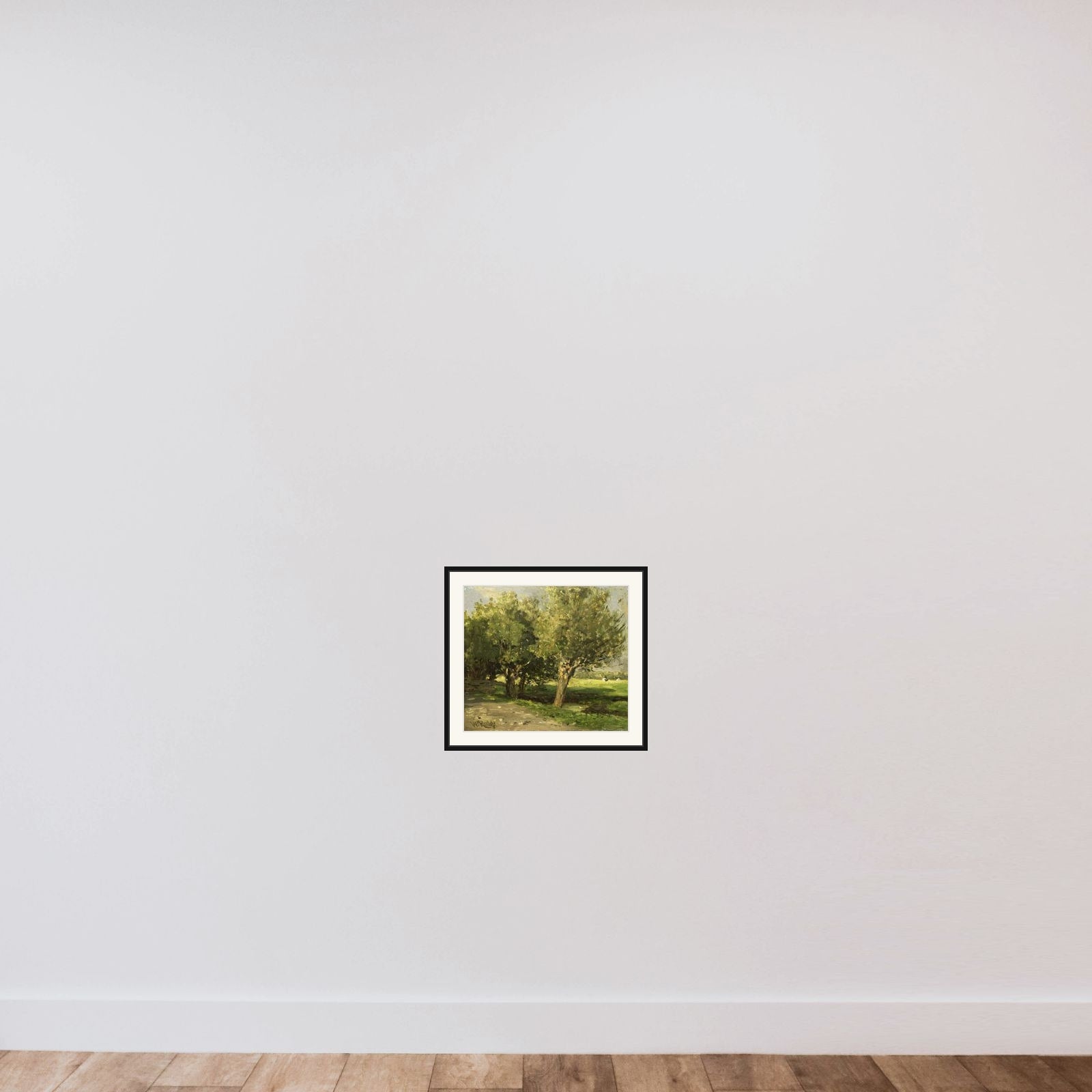 Wilgebomen framed — shown to scale