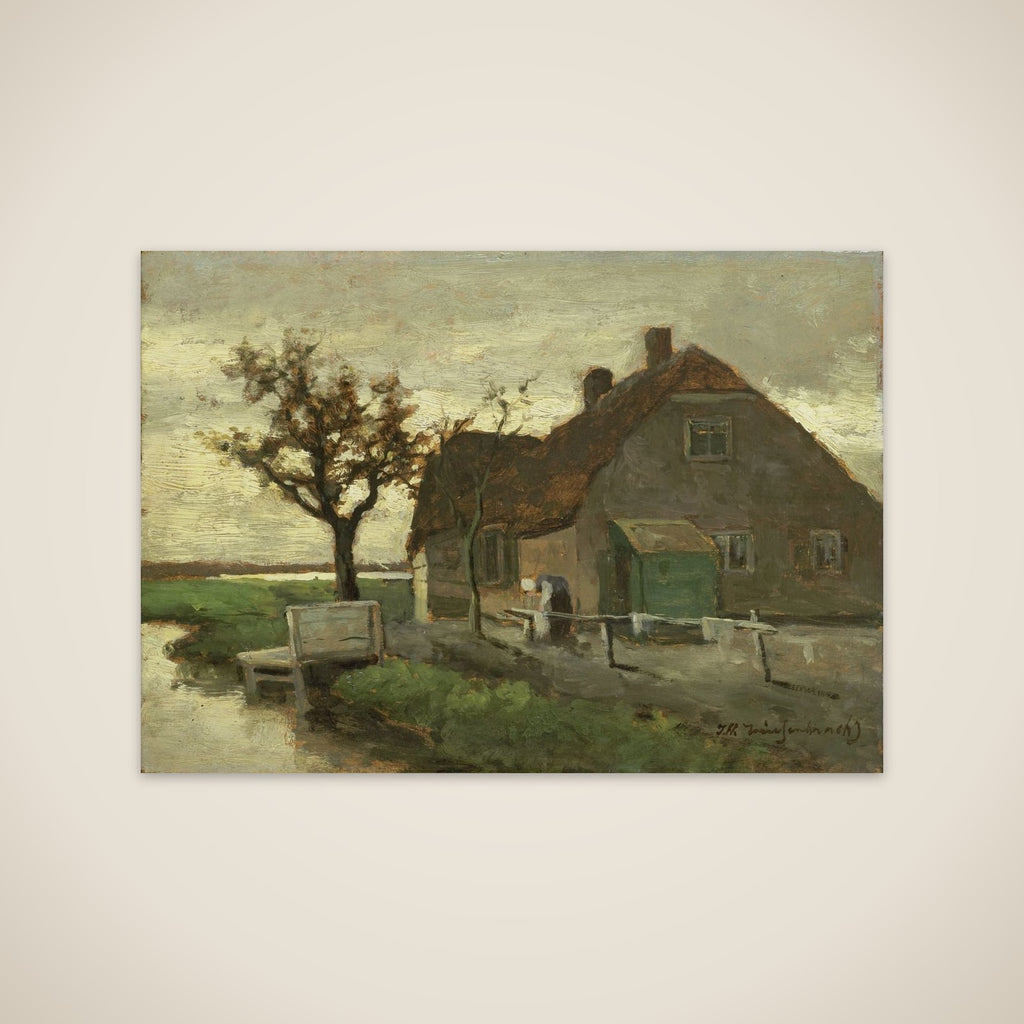 Boerenhuis aan een vaart unframed print