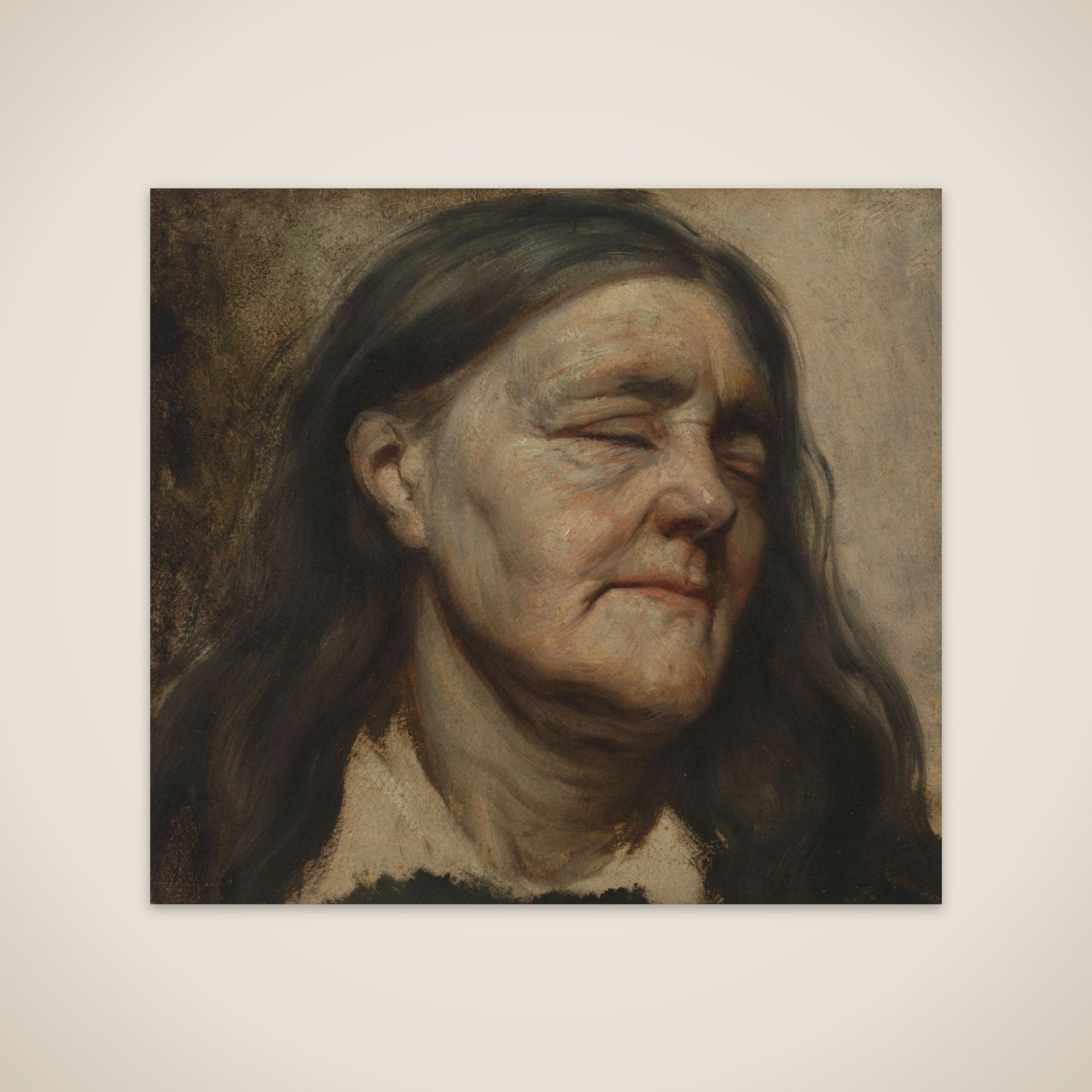 Study of an old woman unframed print
