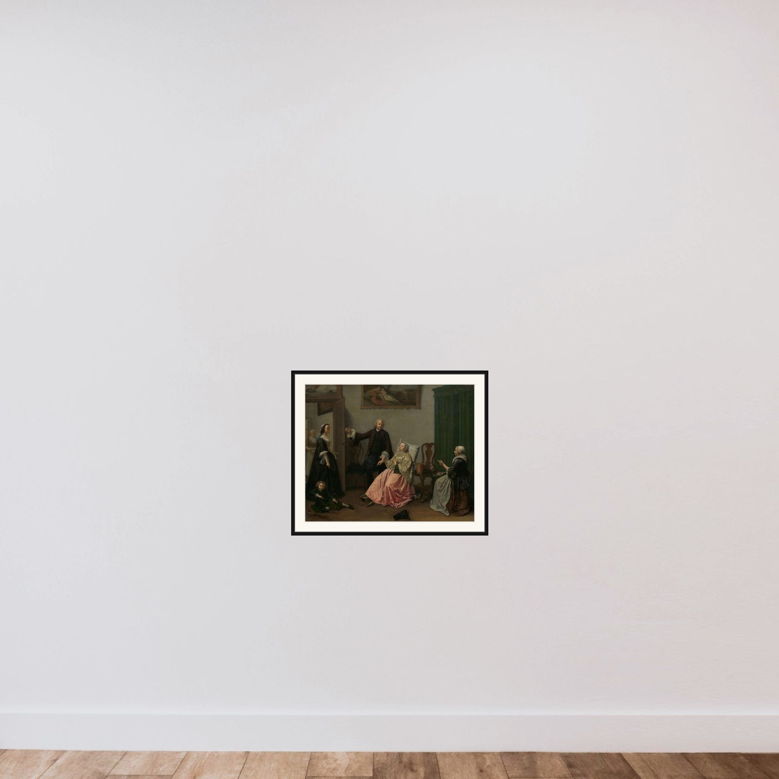 The Doctor’s Visit framed — shown to scale