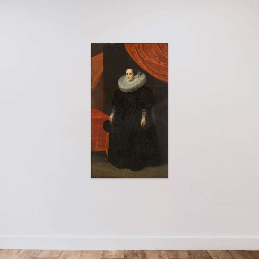 Portrait of Suzanna Moor (1608-57) unframed — shown to scale