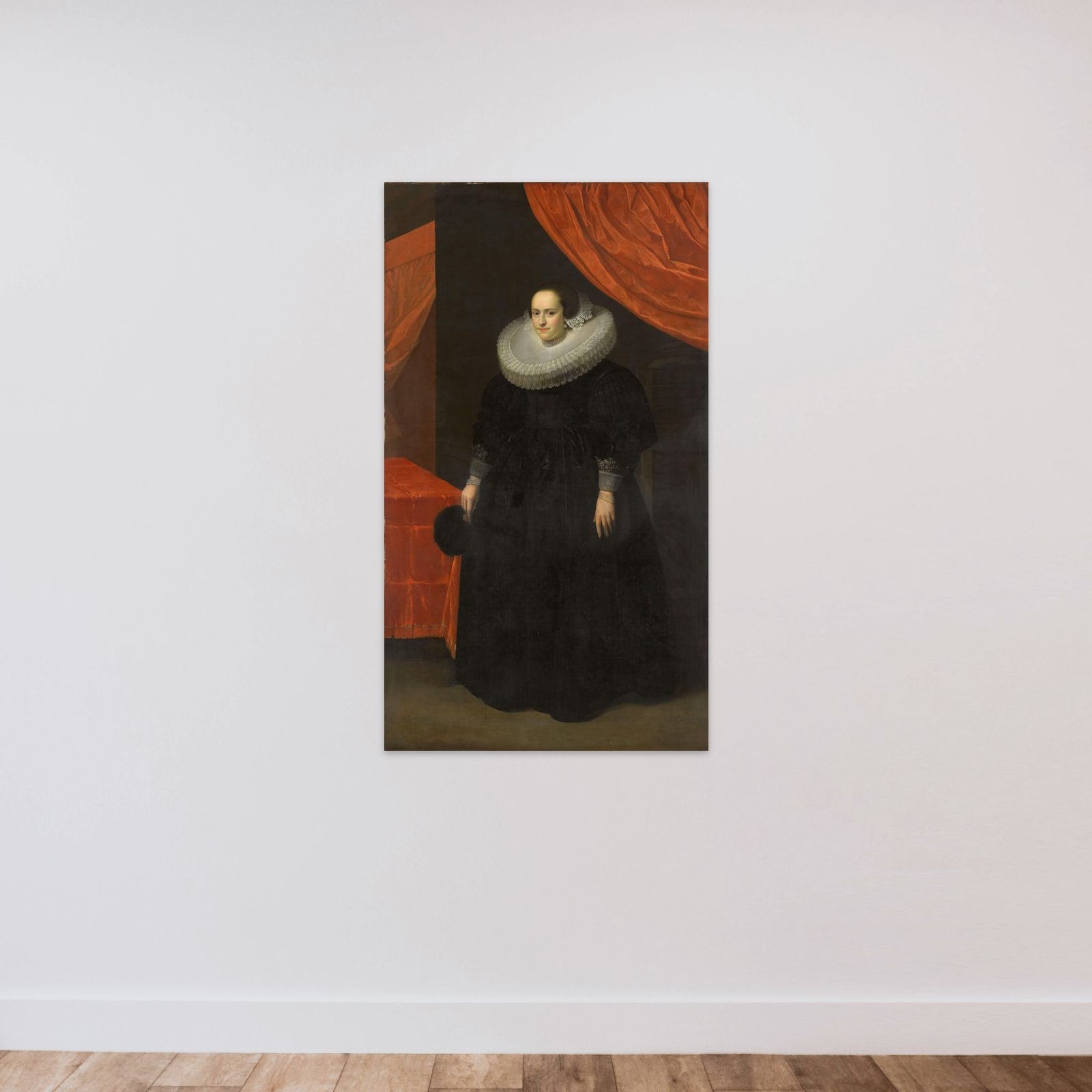 Portrait of Suzanna Moor (1608-57) unframed — shown to scale
