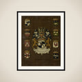 Coat of Arms of Jan van Reyersbergh with its eight quarterings framed