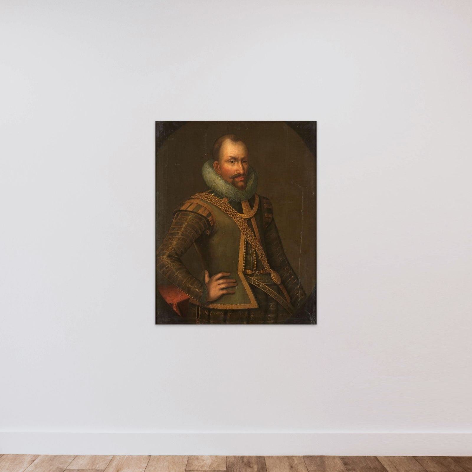 Portrait of Gerard Reynst, Governor-General of the Dutch East Indies unframed — shown to scale