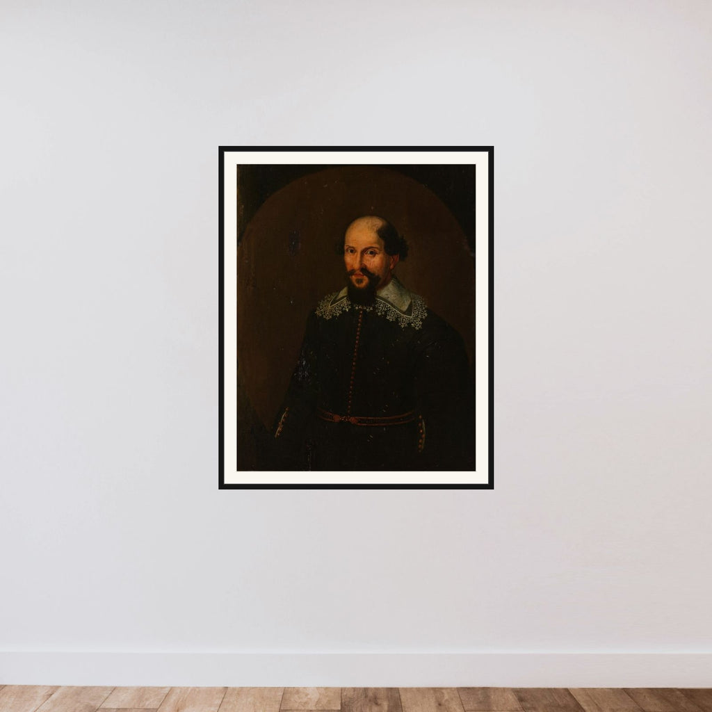 Portrait of Jacques Specx, Governor-General of the Dutch East Indies framed — shown to scale