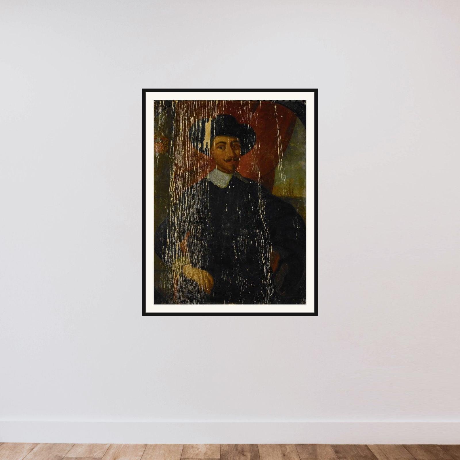 Portrait of Antonio van Diemen, Governor-General of the Dutch East Indies framed — shown to scale