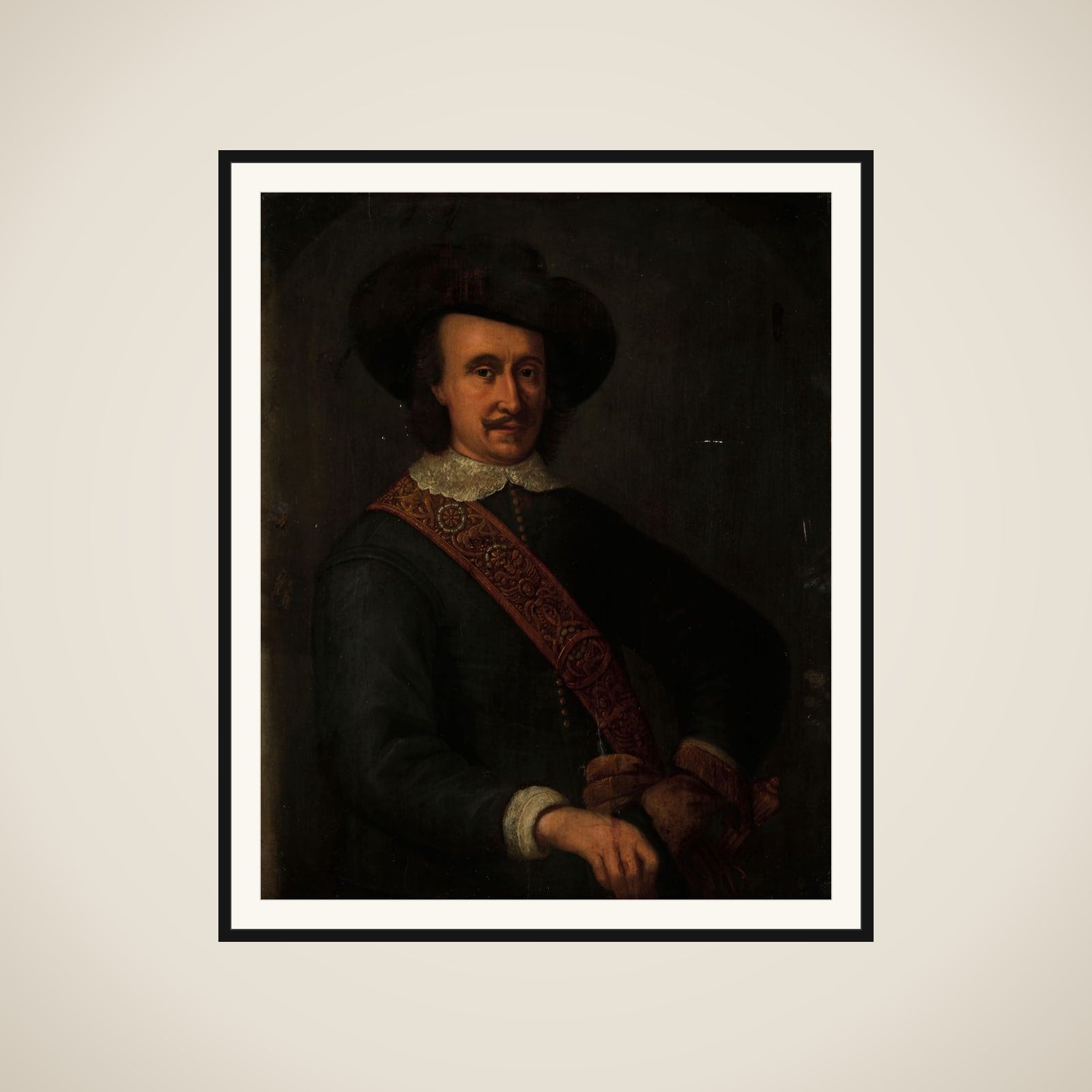 Portrait of Cornelis van der Lijn, Governor-General of the Dutch East Indies framed