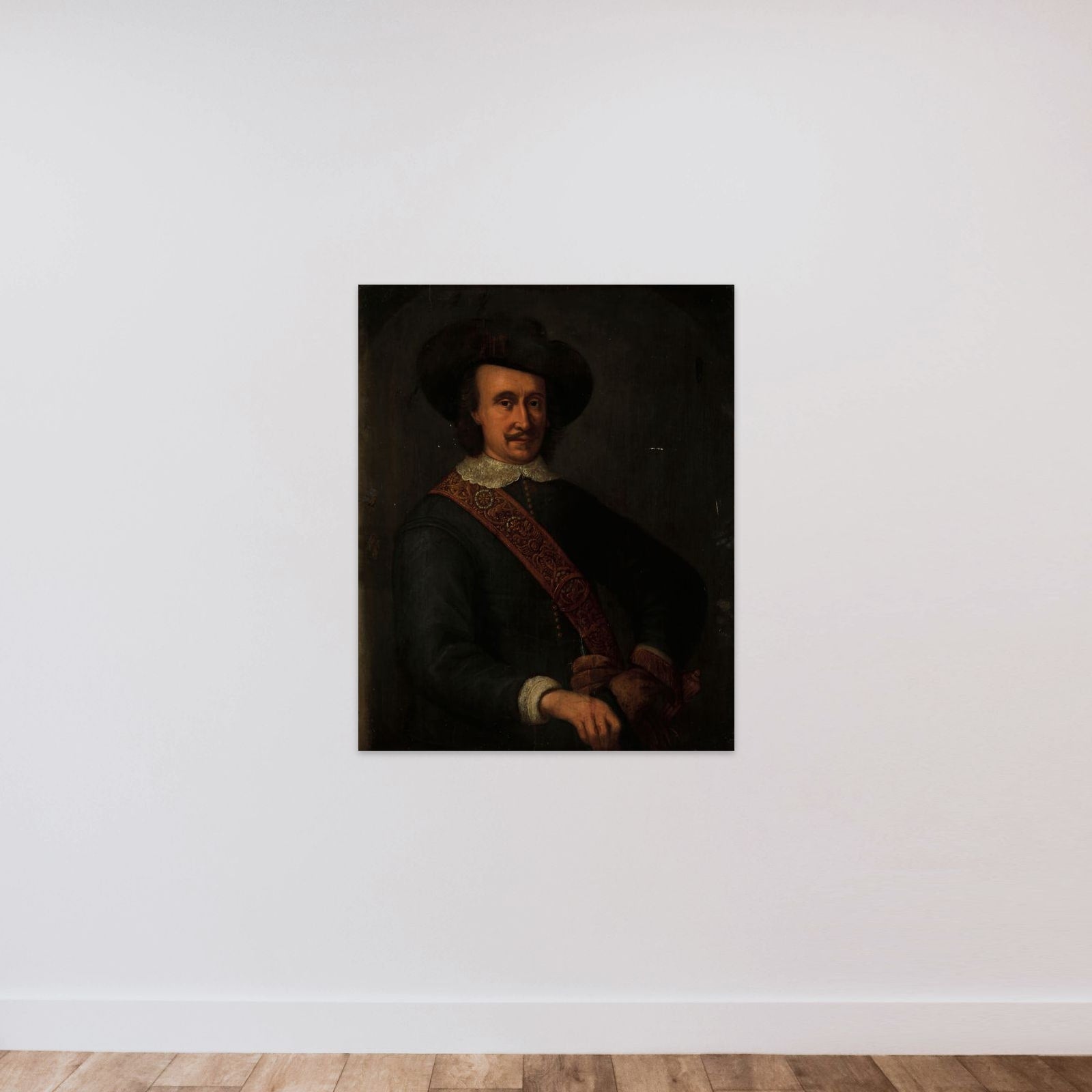 Portrait of Cornelis van der Lijn, Governor-General of the Dutch East Indies unframed — shown to scale