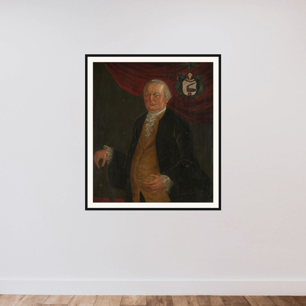 Portrait of Reinier de Klerk, Governor-General of the Dutch East India Company framed — shown to scale