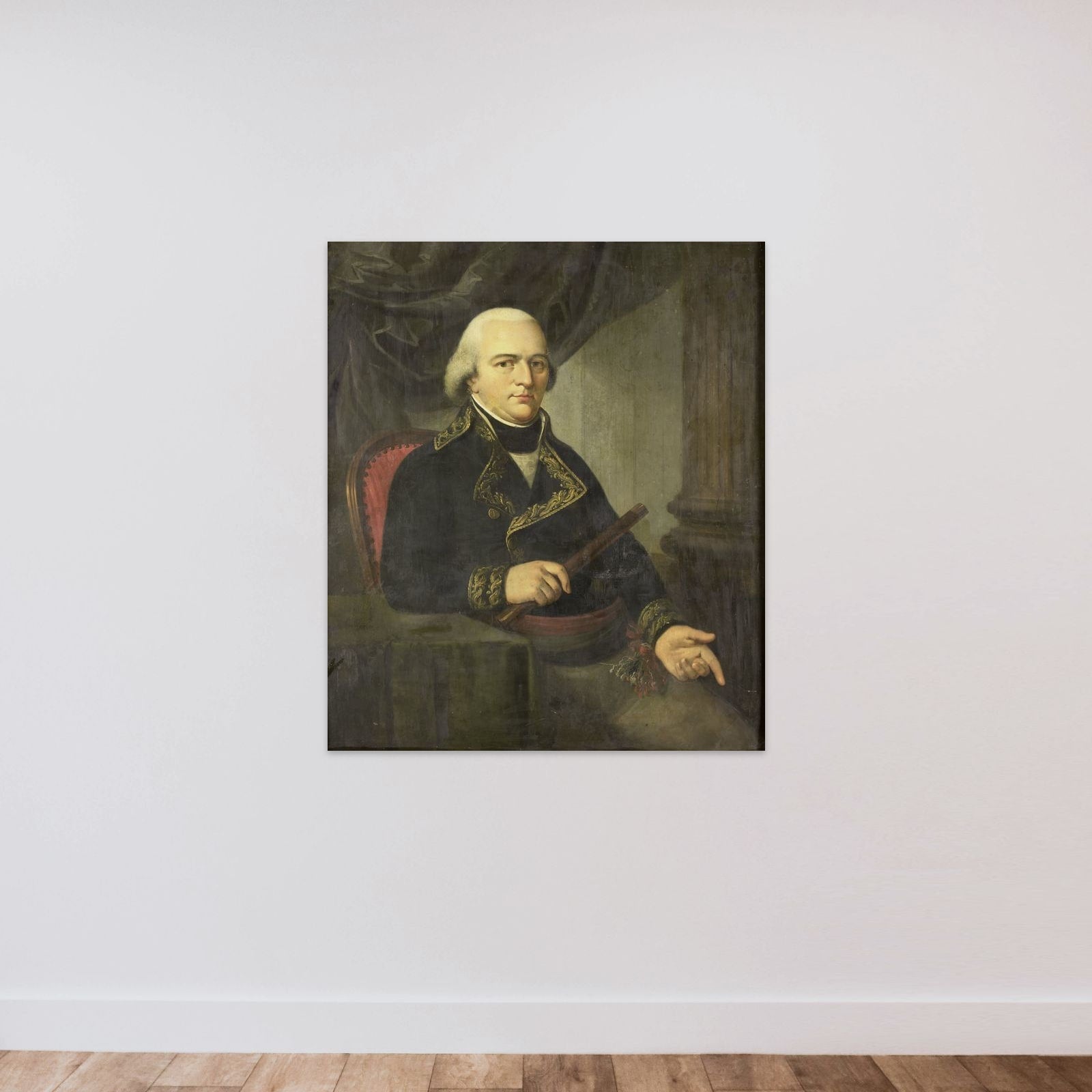 Portrait of Pieter Gerardus van Overstraten, Governor-General of the Dutch East Indies unframed — shown to scale