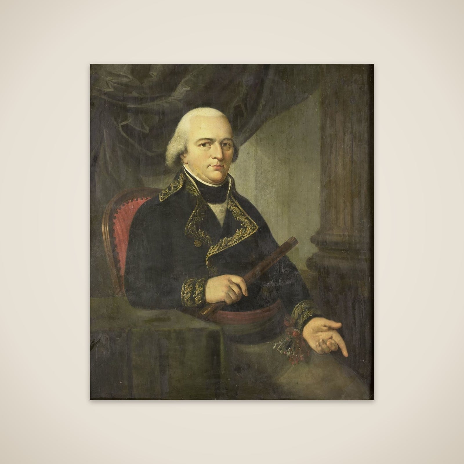 Portrait of Pieter Gerardus van Overstraten, Governor-General of the Dutch East Indies unframed print
