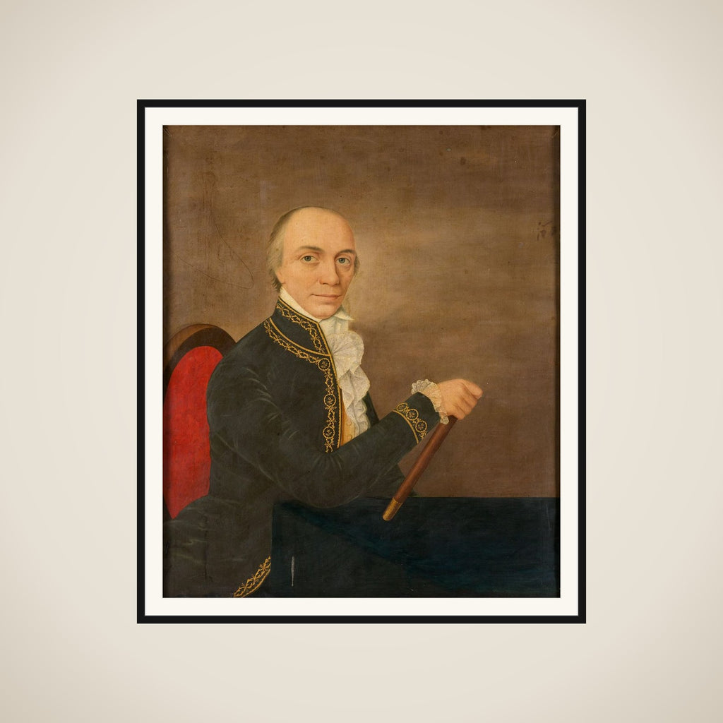 Portrait of Johannes Siberg, Governor-General of the Dutch East Indies framed