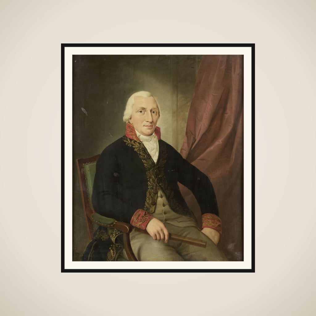 Portrait of Albertus Henricus Wiese, Governor-General of the Dutch East Indies framed