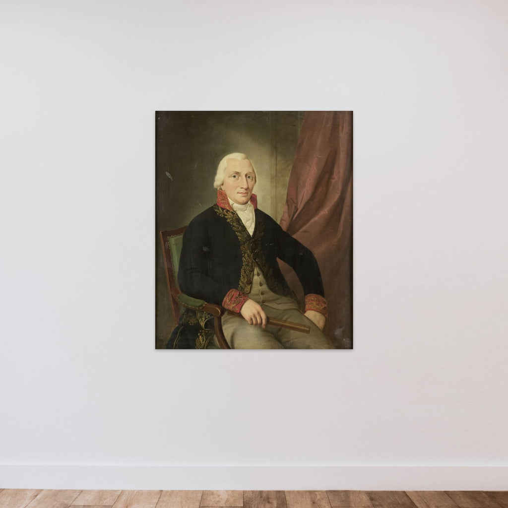 Portrait of Albertus Henricus Wiese, Governor-General of the Dutch East Indies unframed — shown to scale
