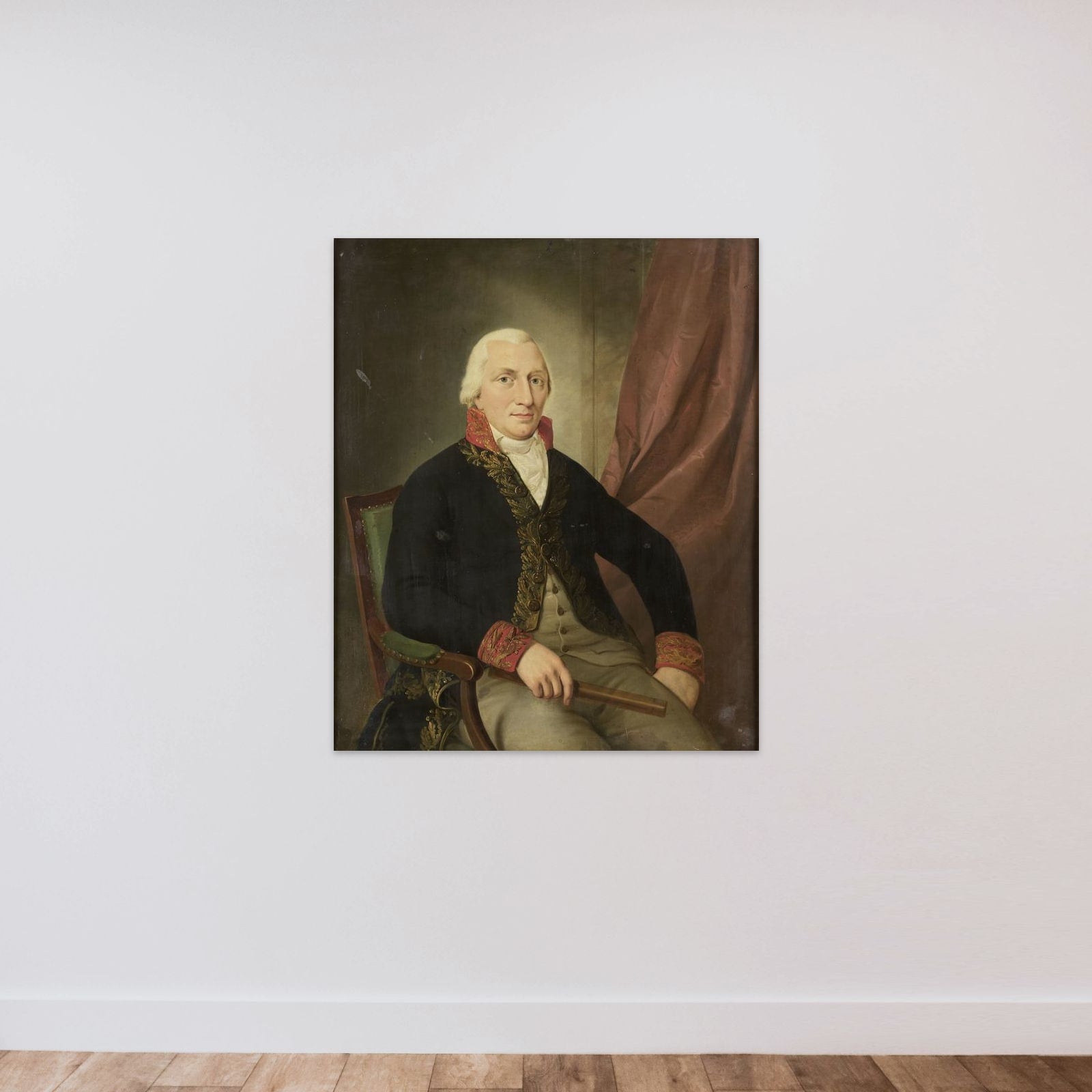 Portrait of Albertus Henricus Wiese, Governor-General of the Dutch East Indies unframed — shown to scale