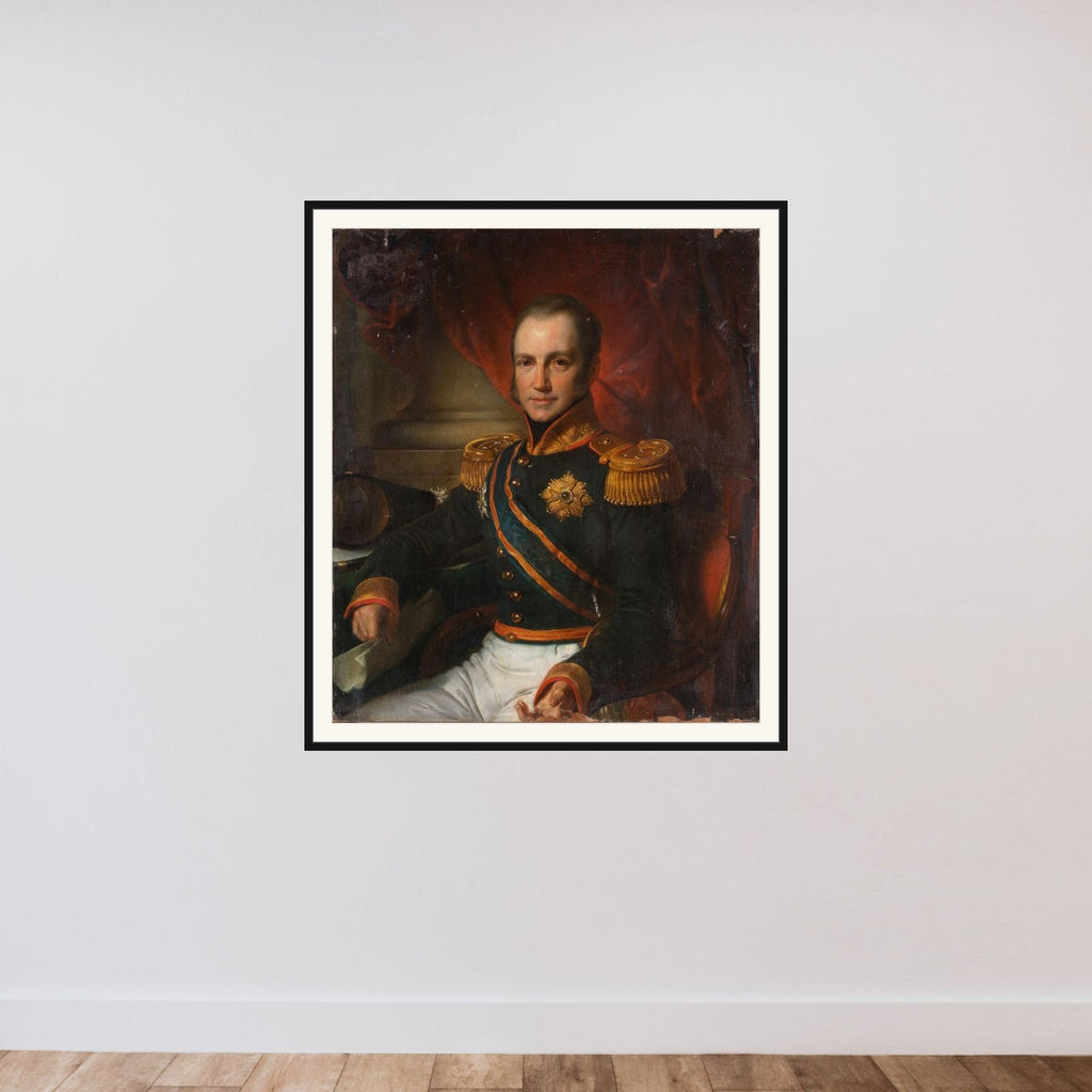 Portrait of Godart Alexander Gerard Philip, Baron van der Capellen, Governor-General of the Dutch East Indies framed — shown to scale