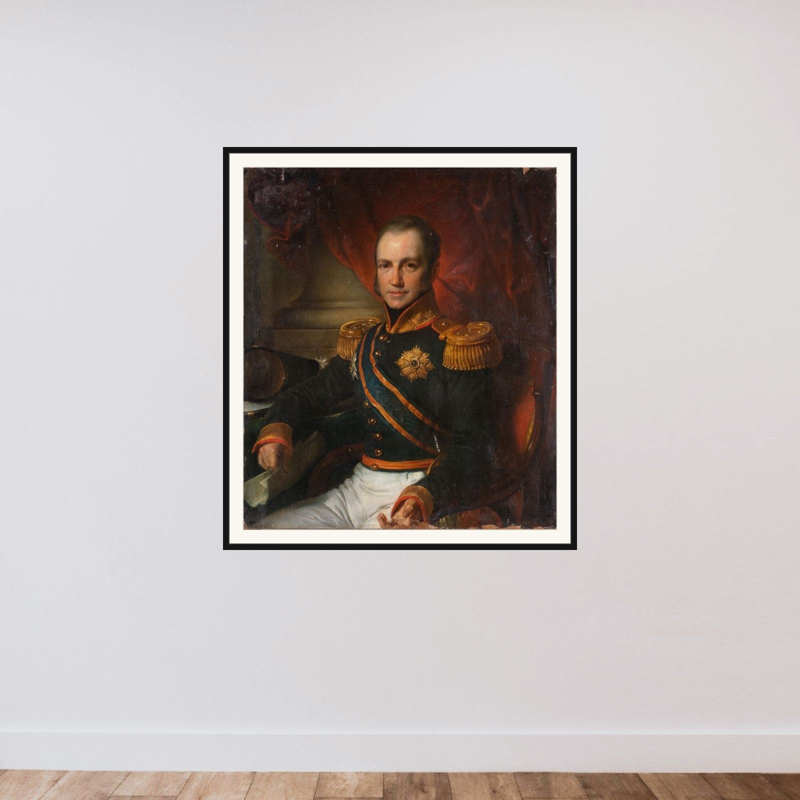 Portrait of Godart Alexander Gerard Philip, Baron van der Capellen, Governor-General of the Dutch East Indies framed — shown to scale