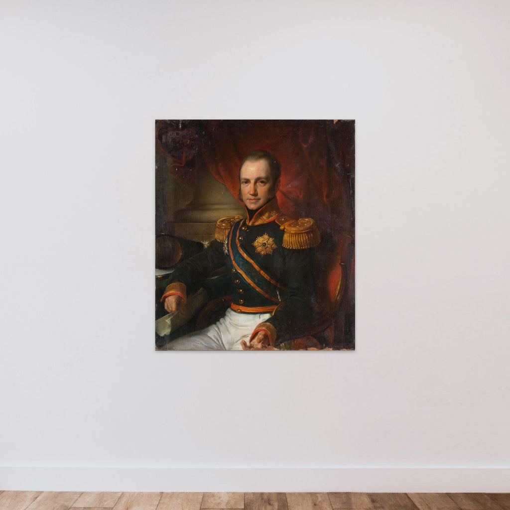 Portrait of Godart Alexander Gerard Philip, Baron van der Capellen, Governor-General of the Dutch East Indies unframed — shown to scale