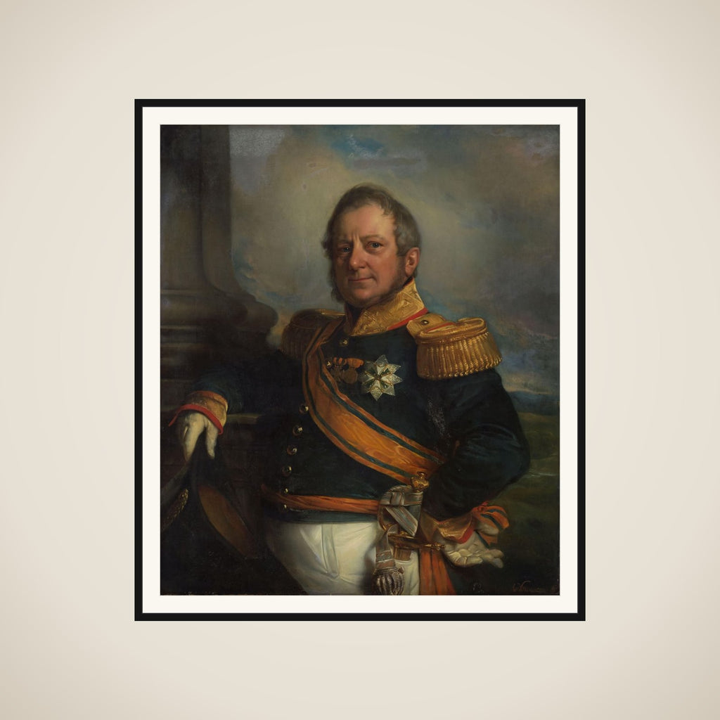 Portrait of Hendrik Merkus, Baron de Kock, Army Commandant and after 1826 Lieutenant Governor-General of the Dutch East Indies framed