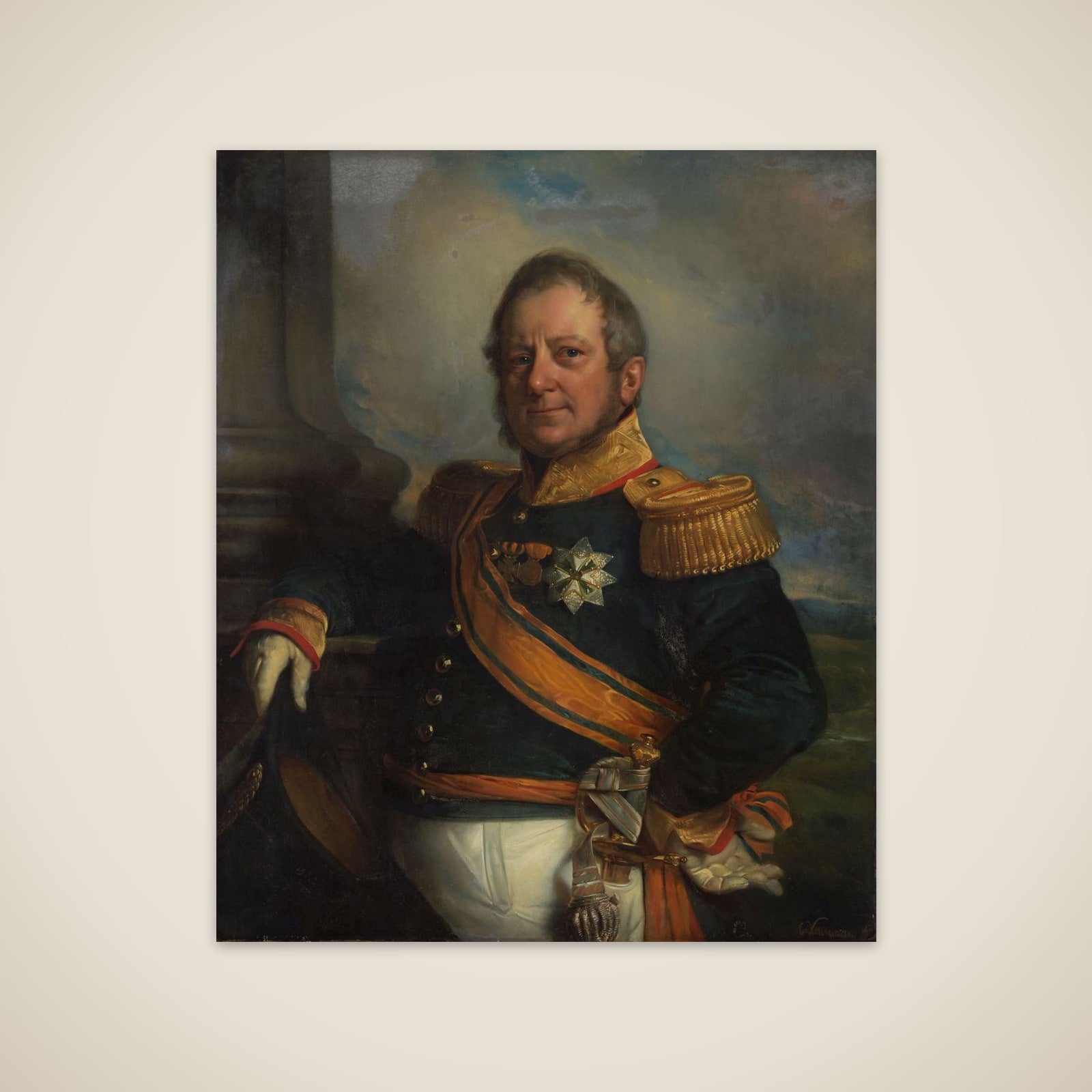 Portrait of Hendrik Merkus, Baron de Kock, Army Commandant and after 1826 Lieutenant Governor-General of the Dutch East Indies unframed print