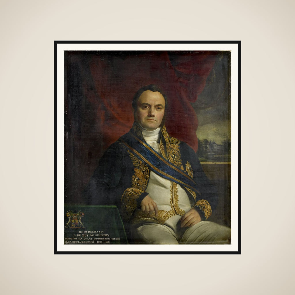Portrait of Léonard Pierre Joseph, Viscount du Bus de Gisignies, Commissioner-General framed
