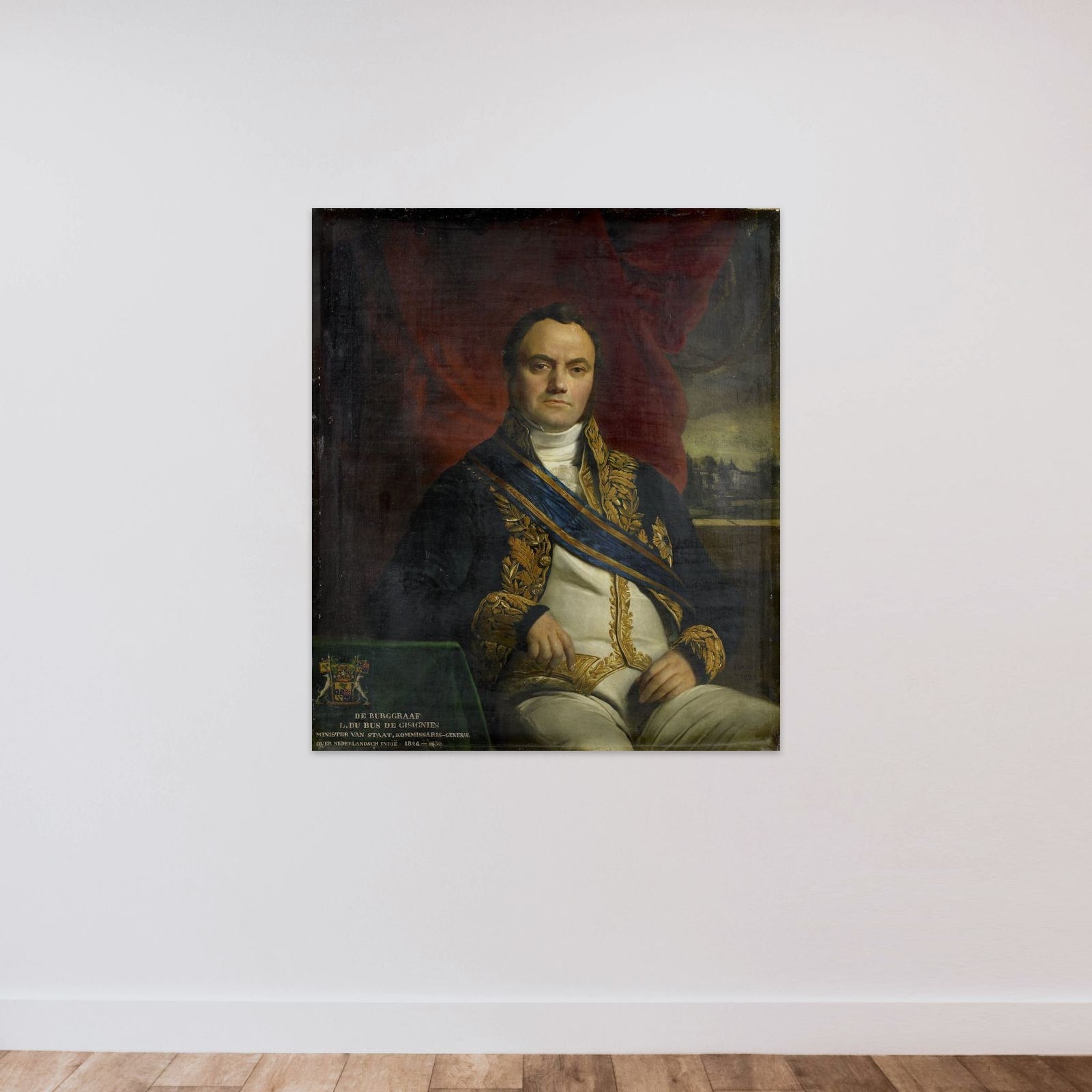 Portrait of Léonard Pierre Joseph, Viscount du Bus de Gisignies, Commissioner-General unframed — shown to scale