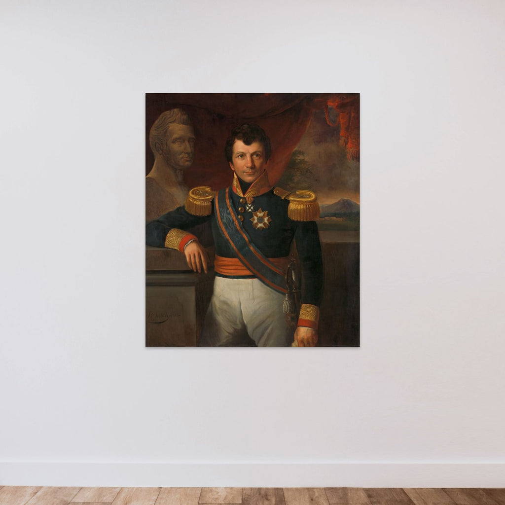 Portrait of Johannes, Graaf van den Bosch, Governor-General of the Dutch East Indies unframed — shown to scale