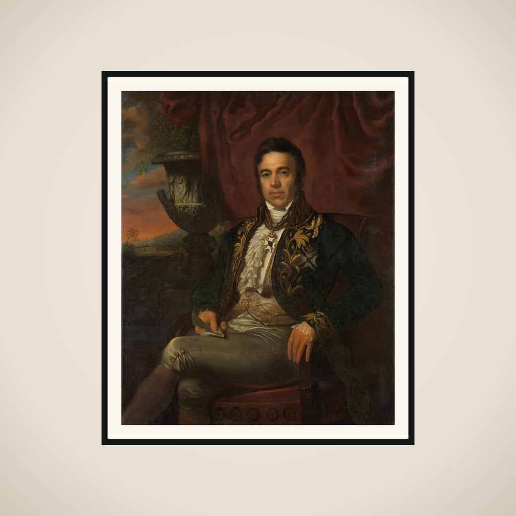 Portrait of Jean Chrétien Baud, Governor-General ad interim of the Dutch East Indies framed