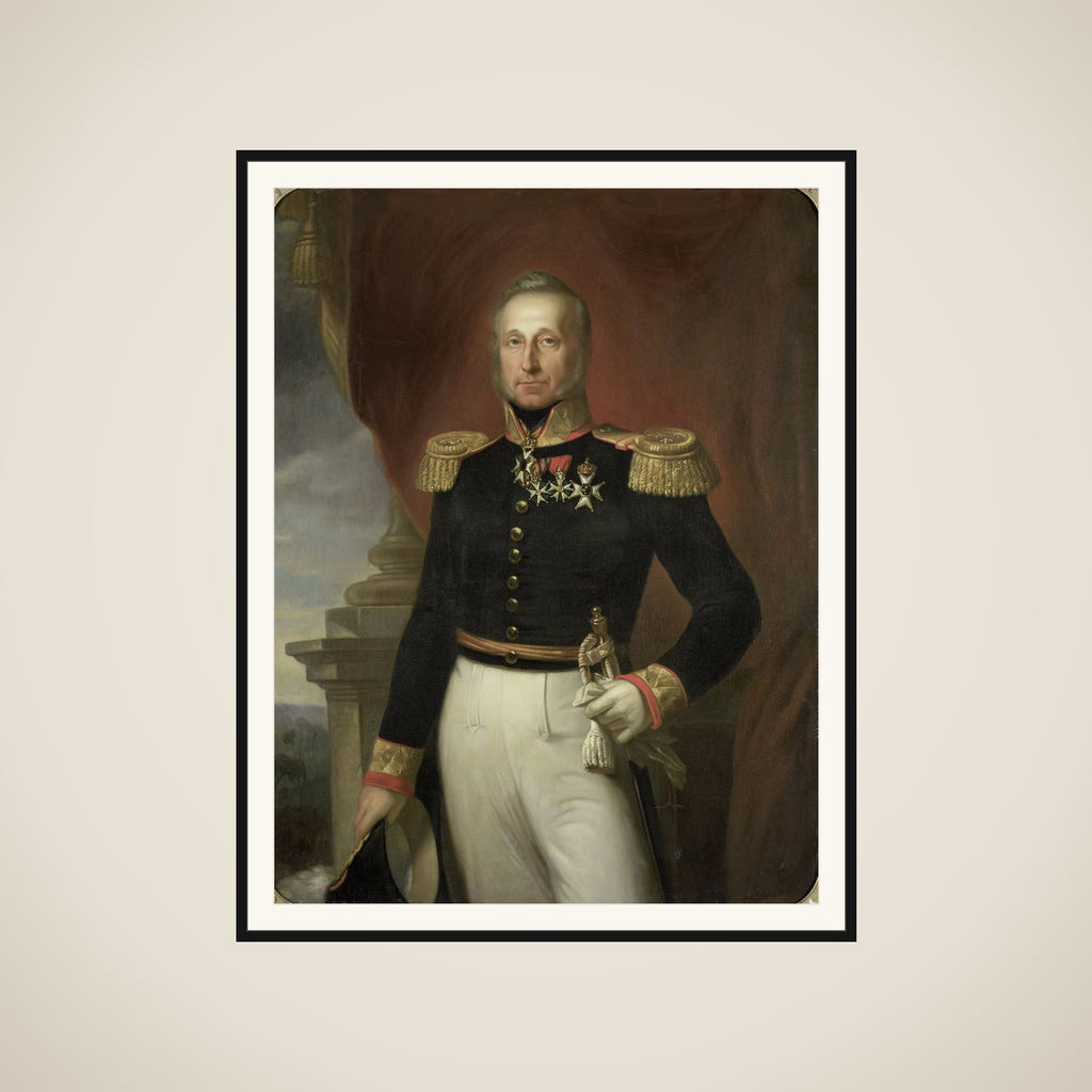 Portrait of Dominique Jacques de Eerens, Governor-General of the Dutch East Indies framed