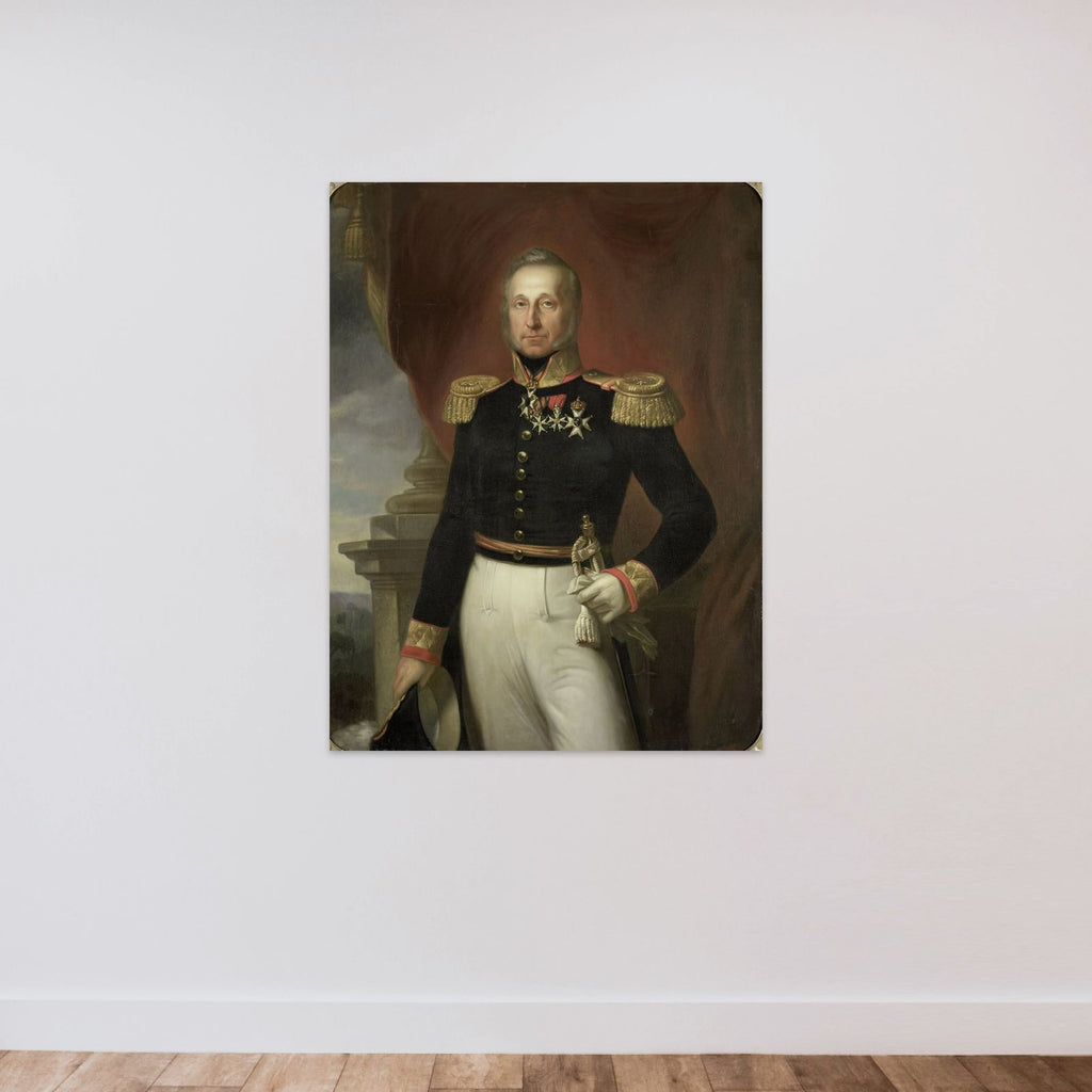 Portrait of Dominique Jacques de Eerens, Governor-General of the Dutch East Indies unframed — shown to scale