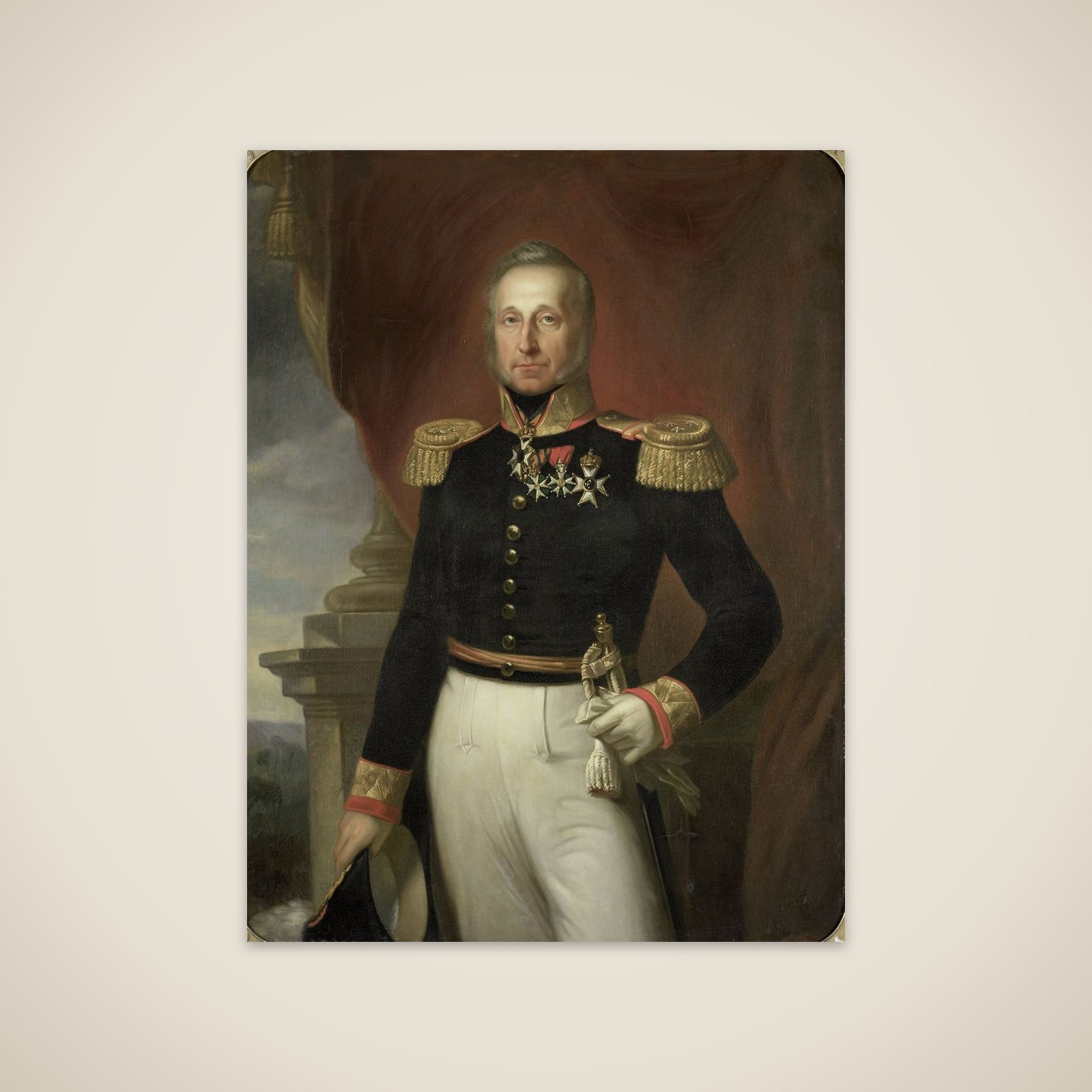 Portrait of Dominique Jacques de Eerens, Governor-General of the Dutch East Indies unframed print