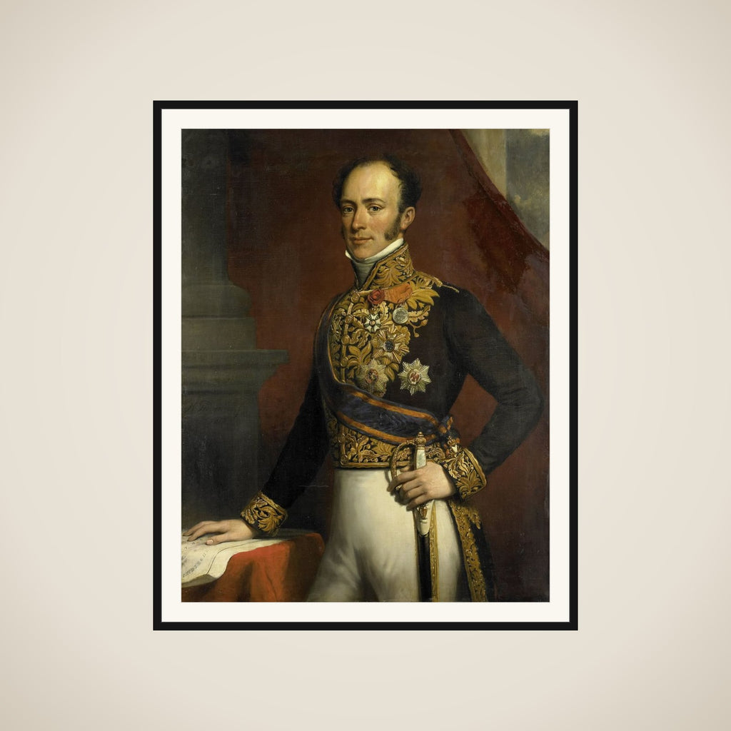 Portrait of Jan Jacob Rochussen, Governor-General of the Dutch East Indies framed