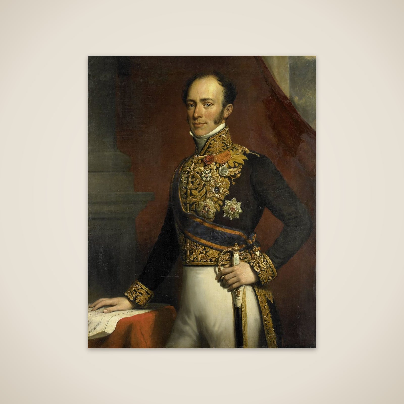 Portrait of Jan Jacob Rochussen, Governor-General of the Dutch East Indies unframed print