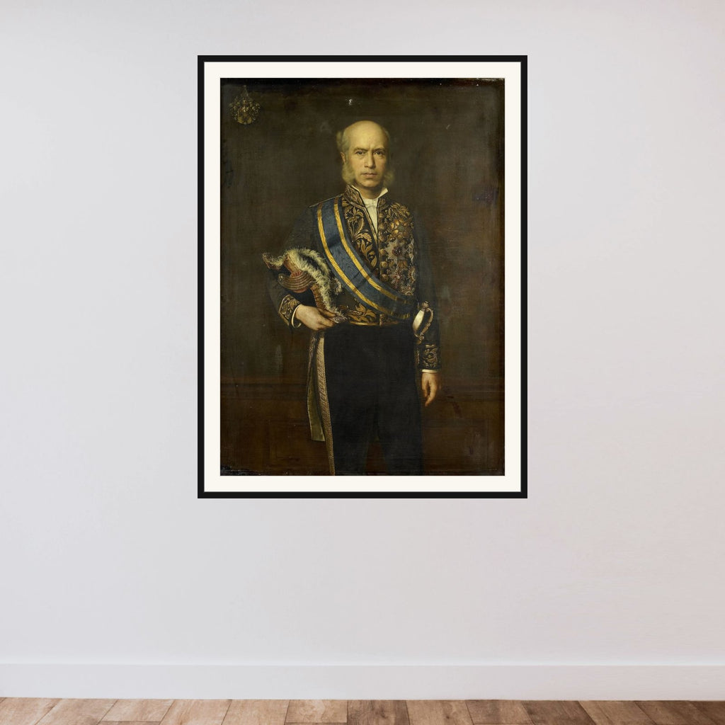 Johan Wilhelm van Lansberge (1830-1906). Gouverneur-generaal (1875-1880) framed — shown to scale