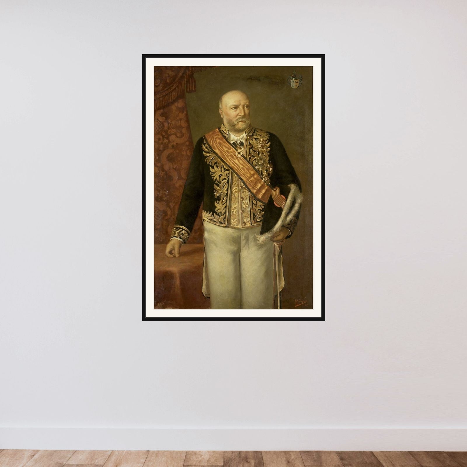 Cornelis Pijnacker Hordijk (1847-1908). Gouverneur-generaal (1888-93) framed — shown to scale