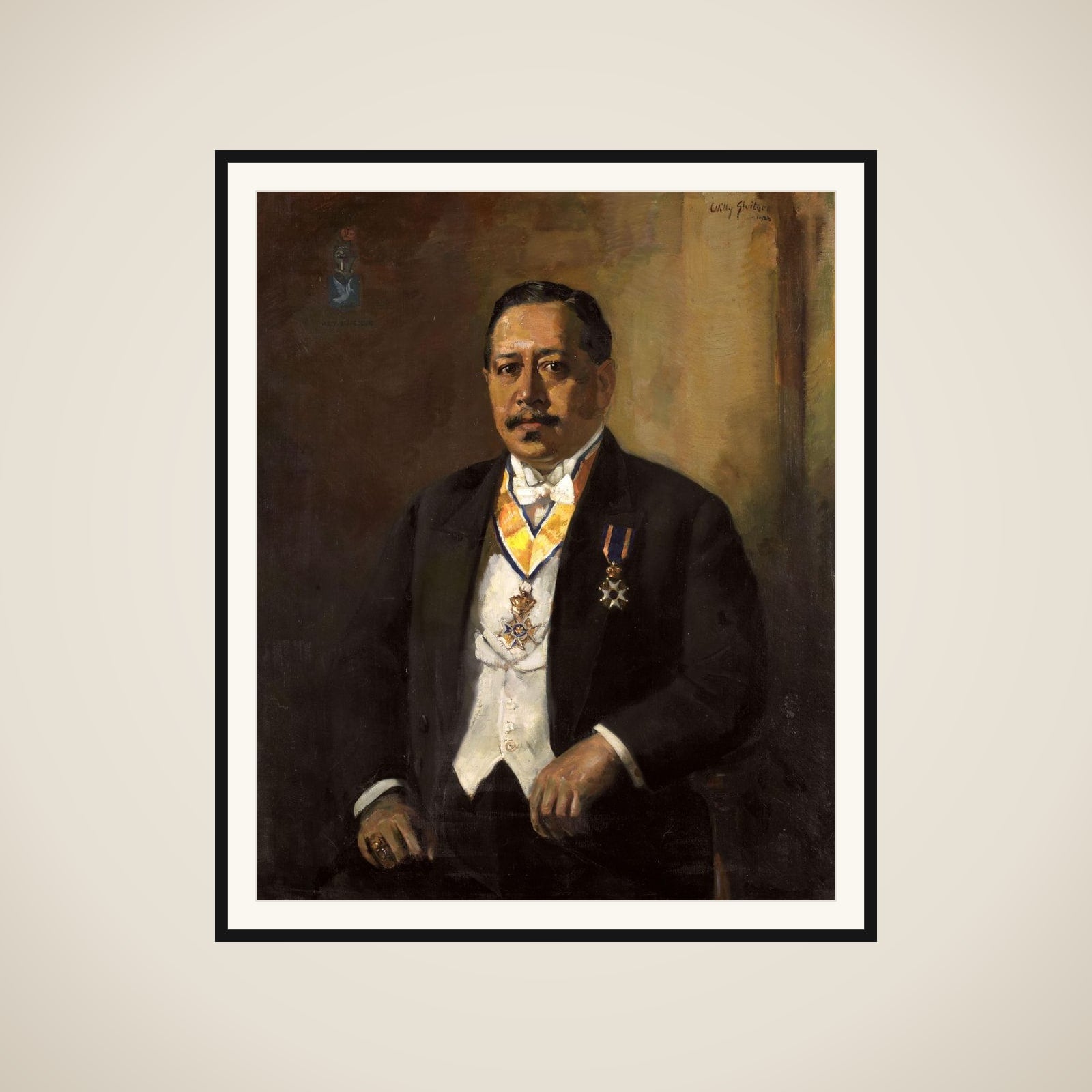 Willem Martinus Godfried Schumann (1877-1952). Voorzitter van de volksraad (1919-1925) framed