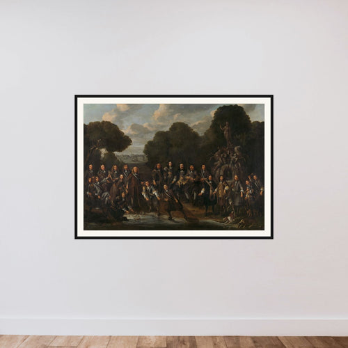 Allegory of the Revival of the Dutch Herring Fishery after the Second Anglo-Dutch War (1665-67) framed — shown to scale