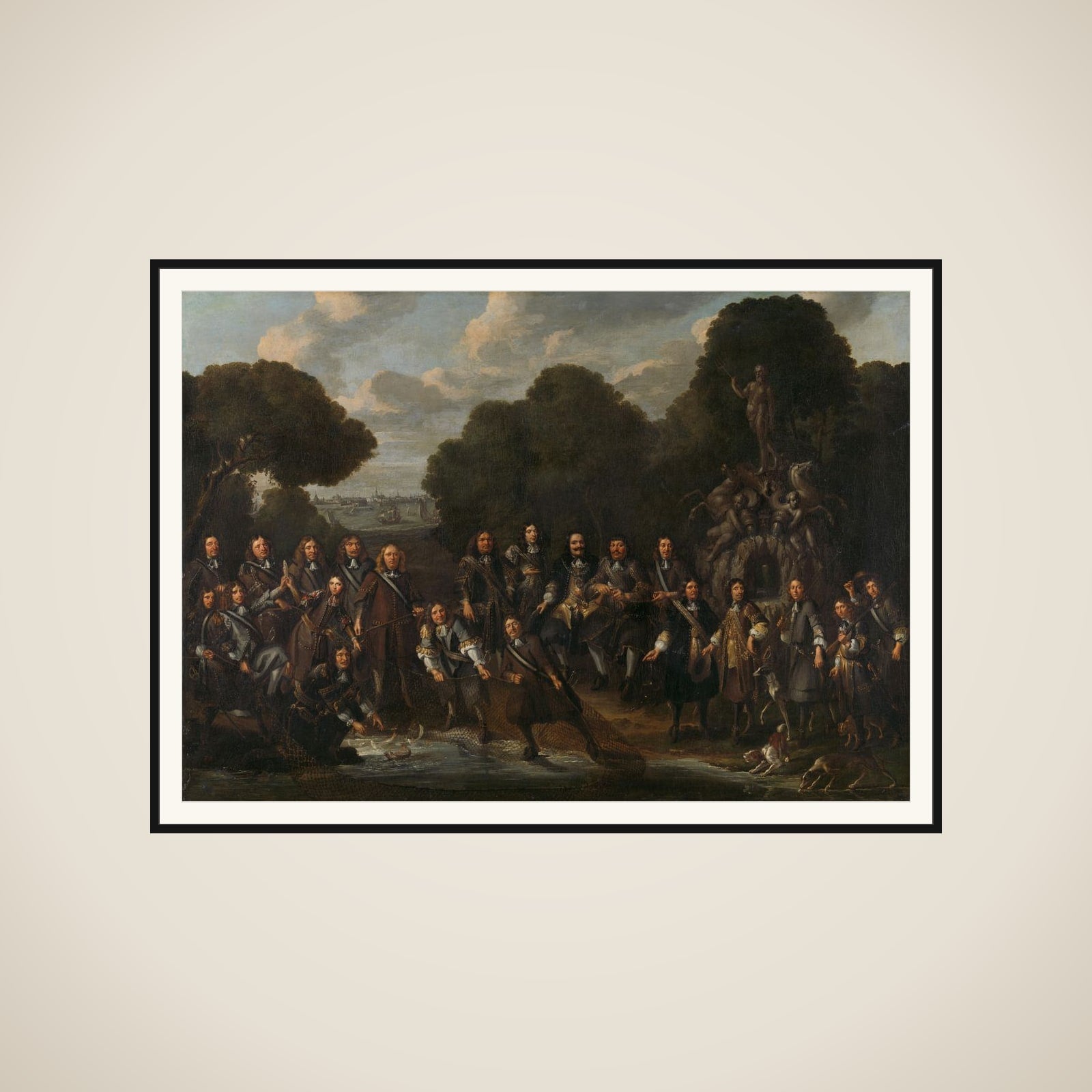 Allegory of the Revival of the Dutch Herring Fishery after the Second Anglo-Dutch War (1665-67) framed