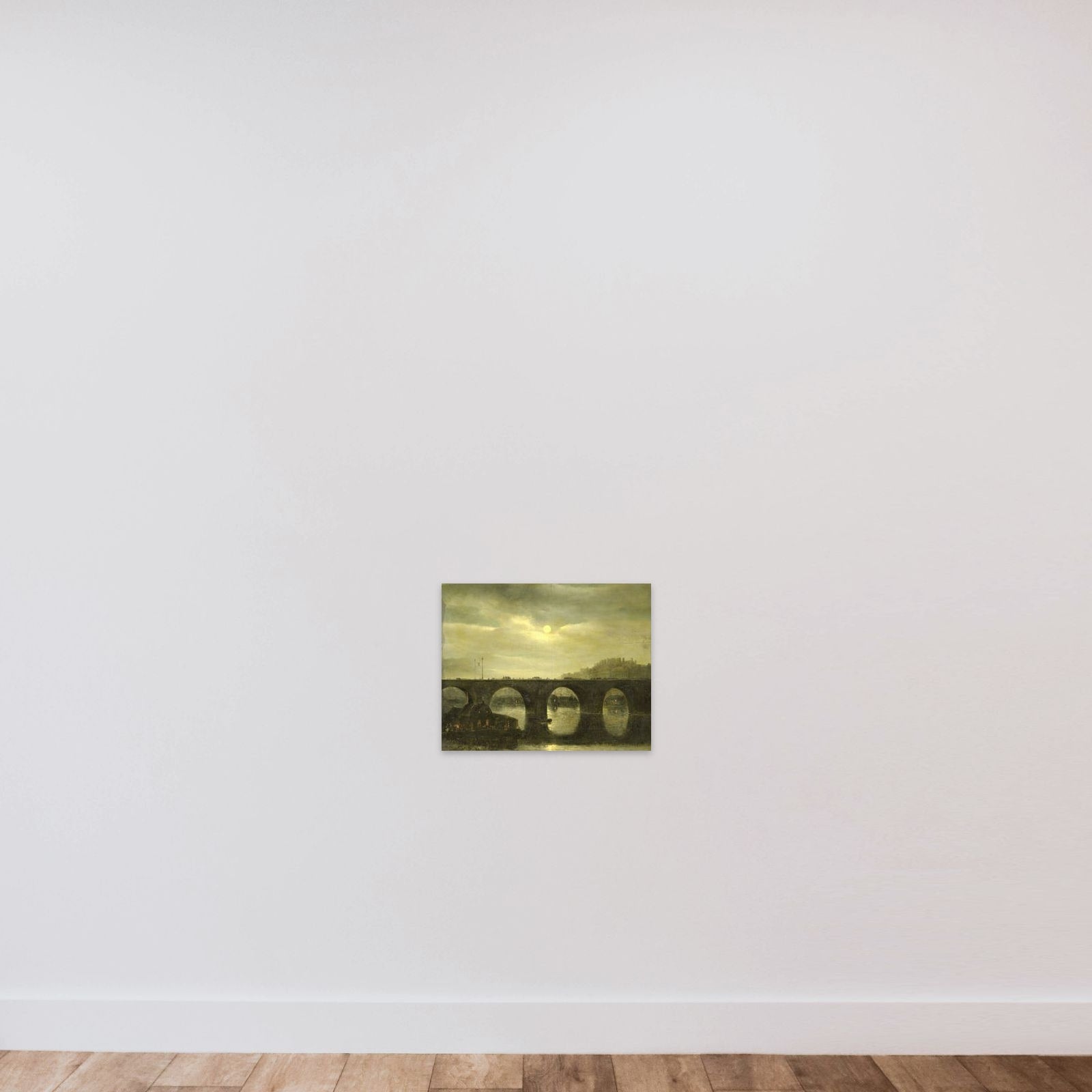 One of the Bridges over the Seine, Paris, in the Moonlight unframed — shown to scale