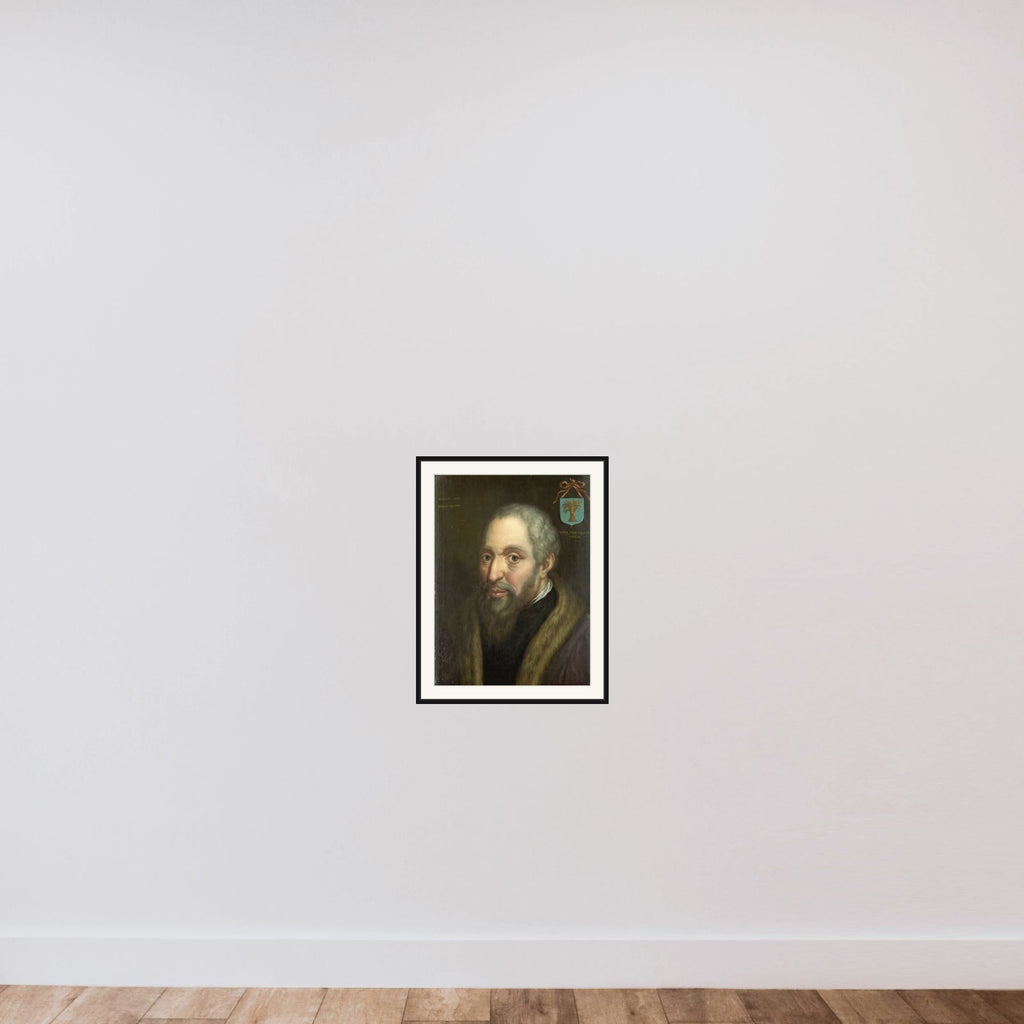 Portrait of Viglius ab Zuichemus, Frisian Jurist, President of the Privy Council and Member of the Council of State framed — shown to scale