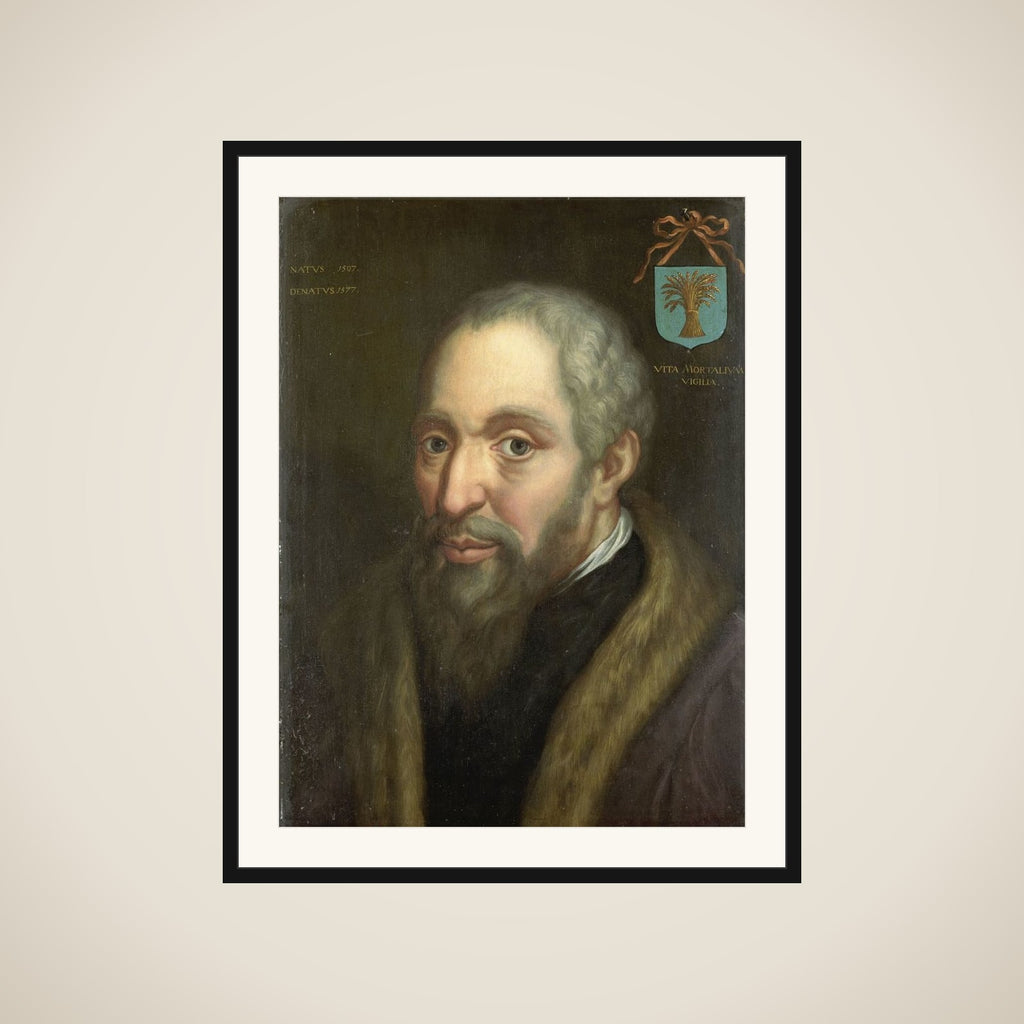 Portrait of Viglius ab Zuichemus, Frisian Jurist, President of the Privy Council and Member of the Council of State framed